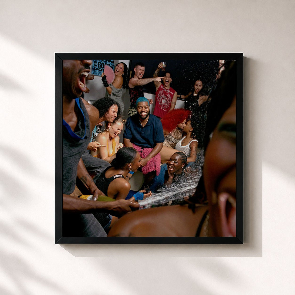 #noir Tableau carré de l'album in plain sight (the remixes) de Khalid, cadre noir 32x32 cm