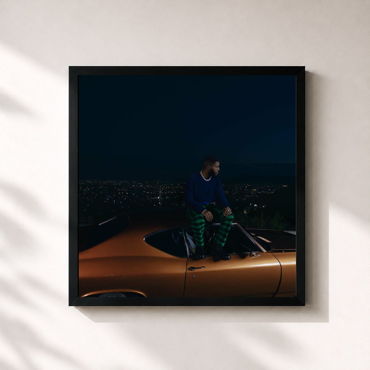 #noir Tableau carré de l'album Scenic Drive (The Tape) de Khalid, cadre noir 32x32 cm