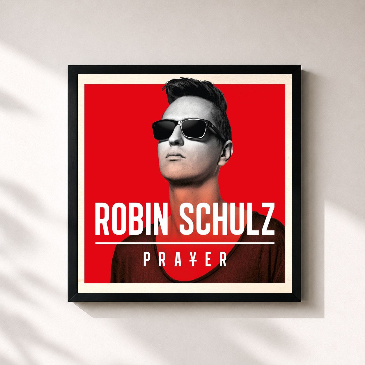 #noir Tableau carré de l'album Prayer de Robin Schulz, cadre noir 32x32 cm