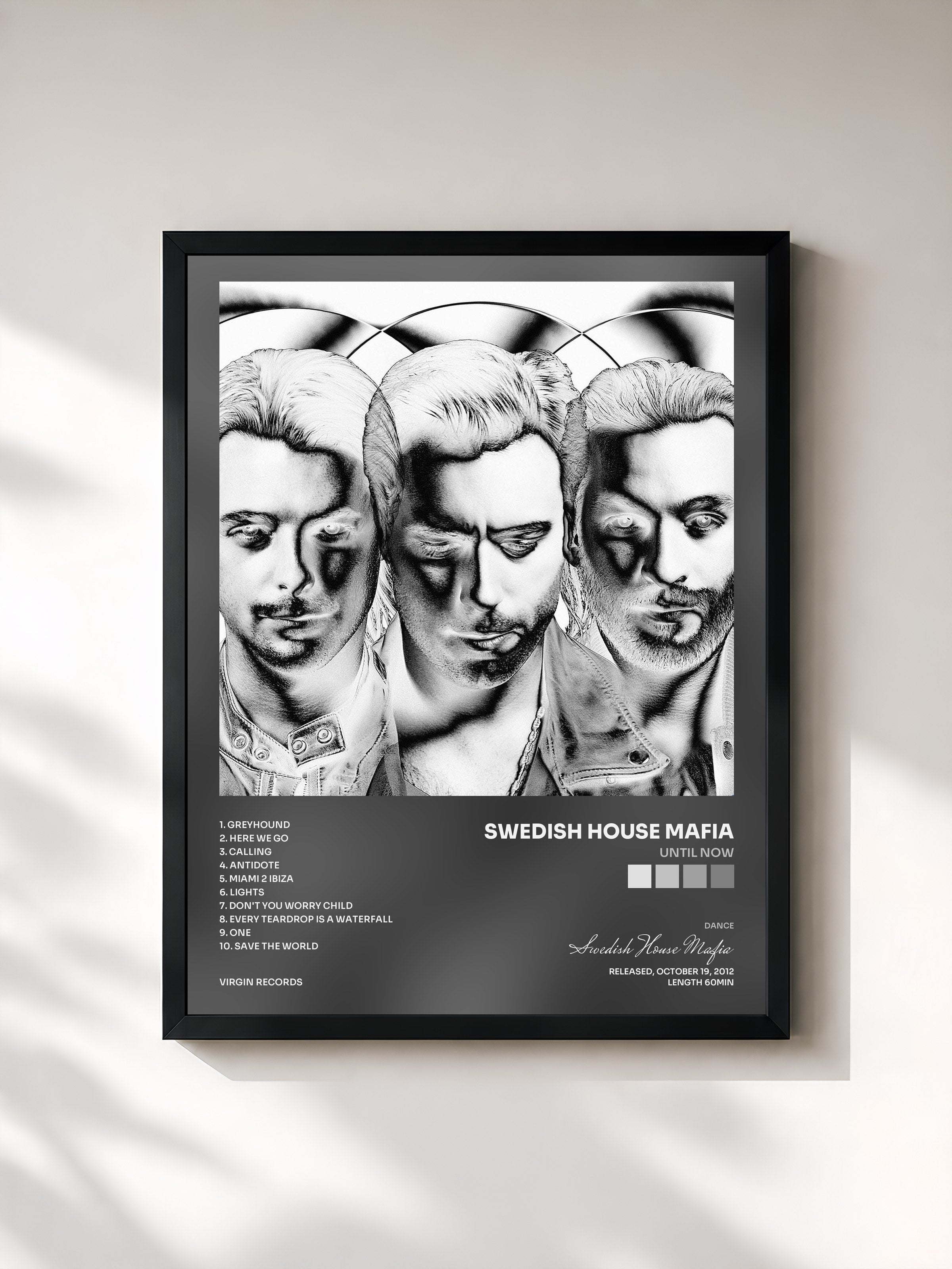 #noir Until Now by Swedish House Mafia as a framed art print, black frame, printed and framed in France