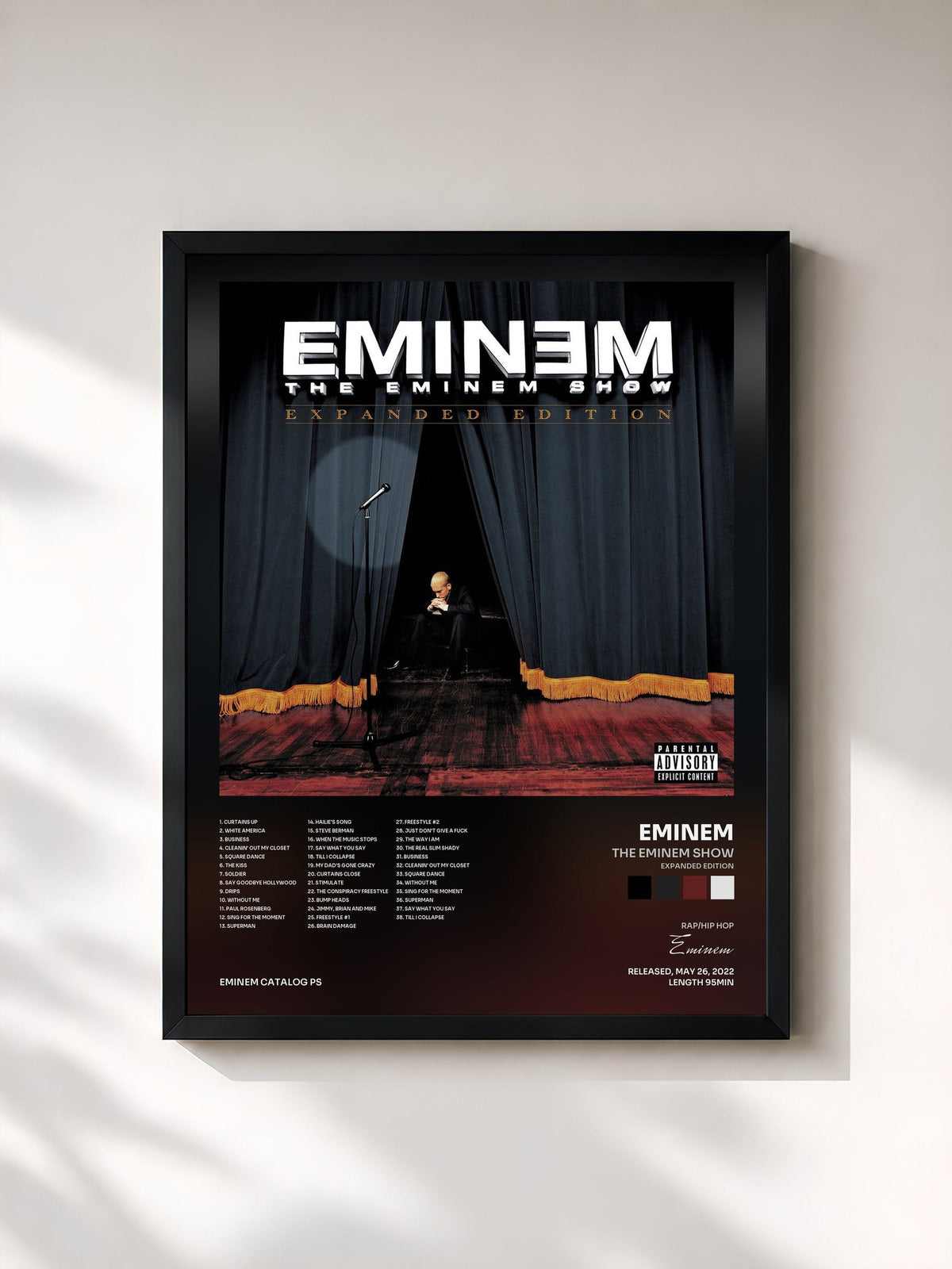 #noir Tableau de l'album The Eminem Show (Expanded Edition) de Eminem, cadre noir, imprimé et encadré en France