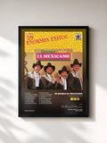 #noir Tableau de l'album 16 Enormes Éxitos de Mi Banda El Mexicano, cadre noir, imprimé et encadré en France