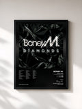 #noir Diamonds (40th Anniversary Edition) de Boney M. en lámina enmarcada, marco negro, impresa y enmarcada en Francia