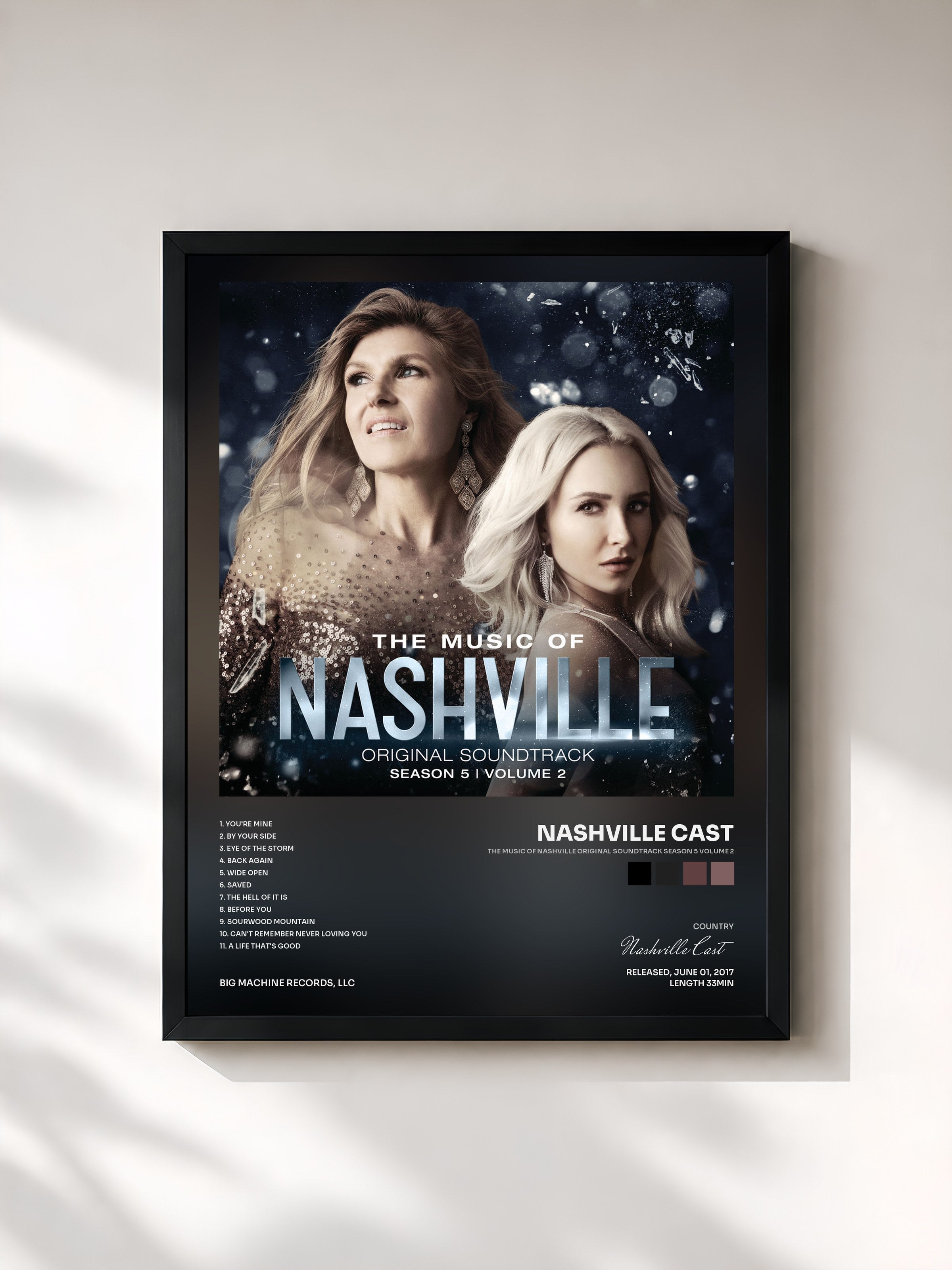 #noir Tableau de l'album The Music Of Nashville Original Soundtrack Season 5 Volume 2 de Nashville Cast, cadre noir, imprimé et encadré en France