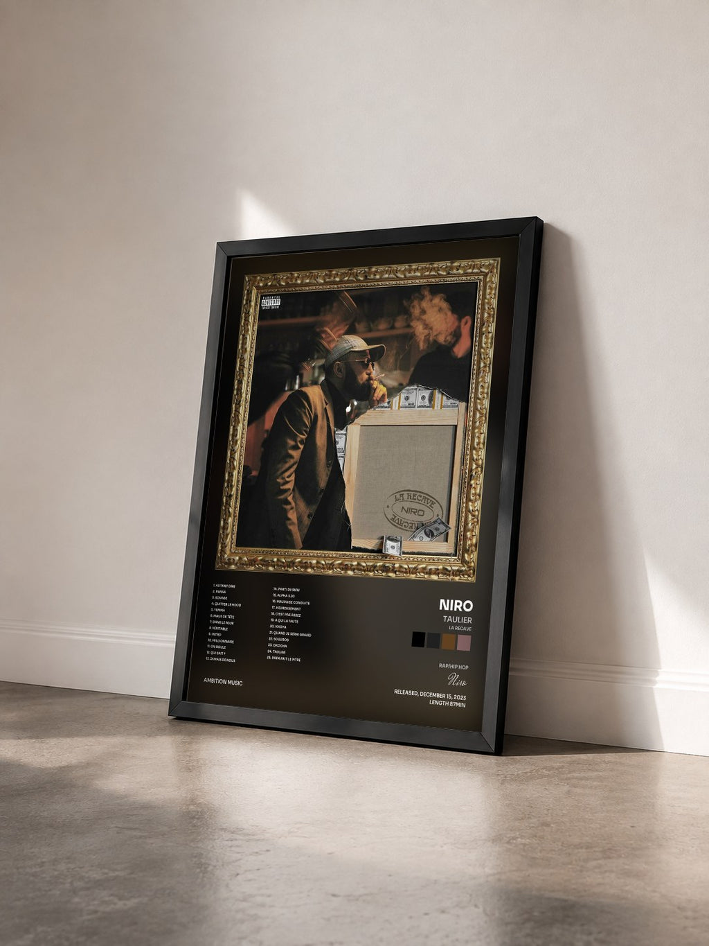 #noir Tableau de l'album Taulier (La recave) de Niro vu de trois quarts, cadre noir