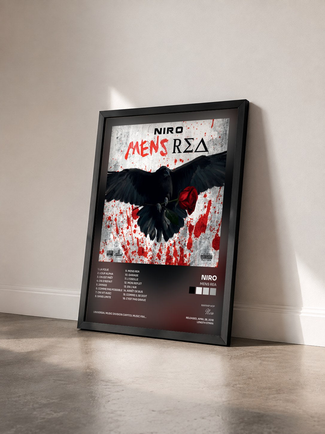 #noir Tableau de l'album Mens Rea de Niro vu de trois quarts, cadre noir