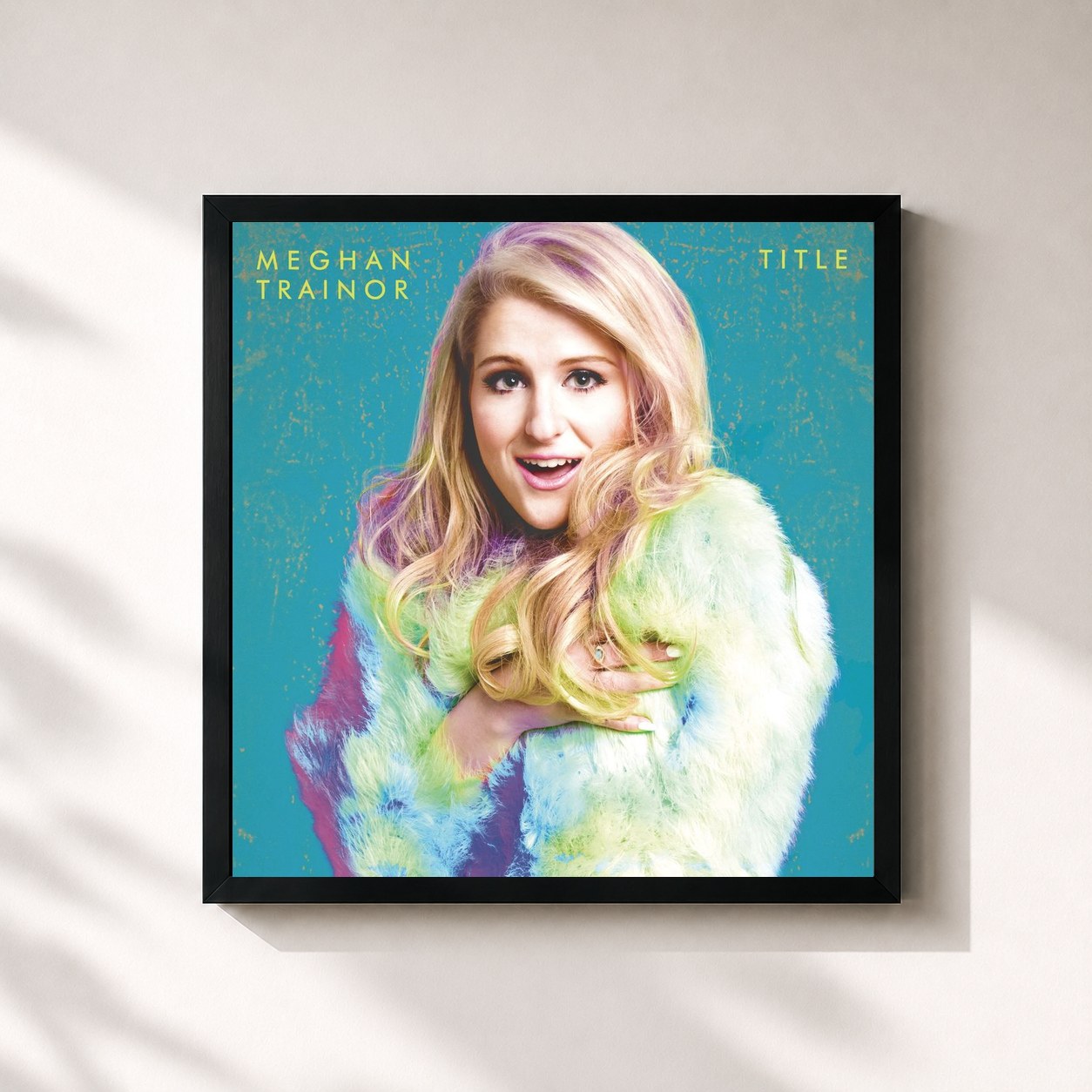 #noir Tableau carré de l'album Title (Deluxe) de Meghan Trainor, cadre noir 32x32 cm