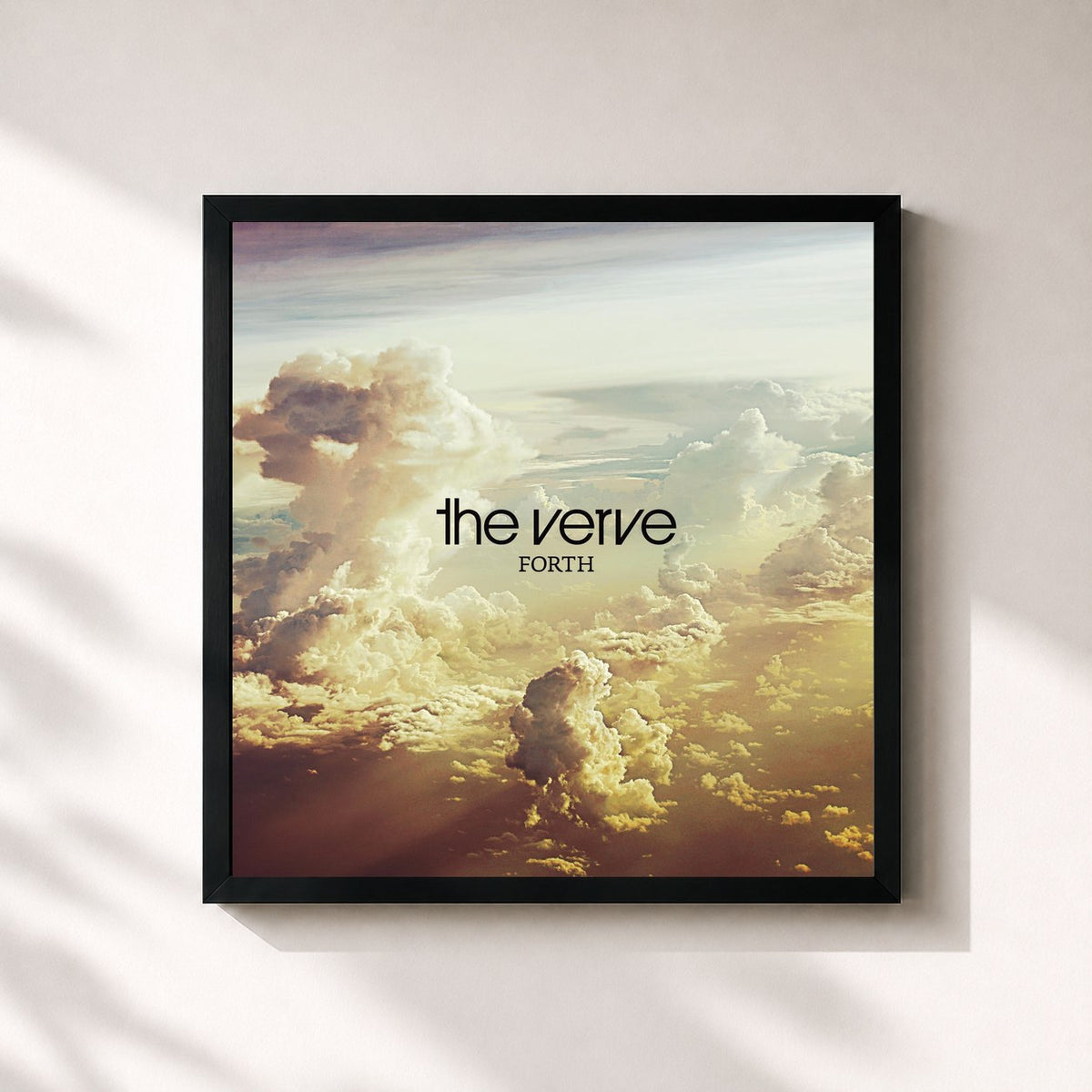 #noir Forth di The Verve in stampa quadrata incorniciata, cornice nera 32x32 cm