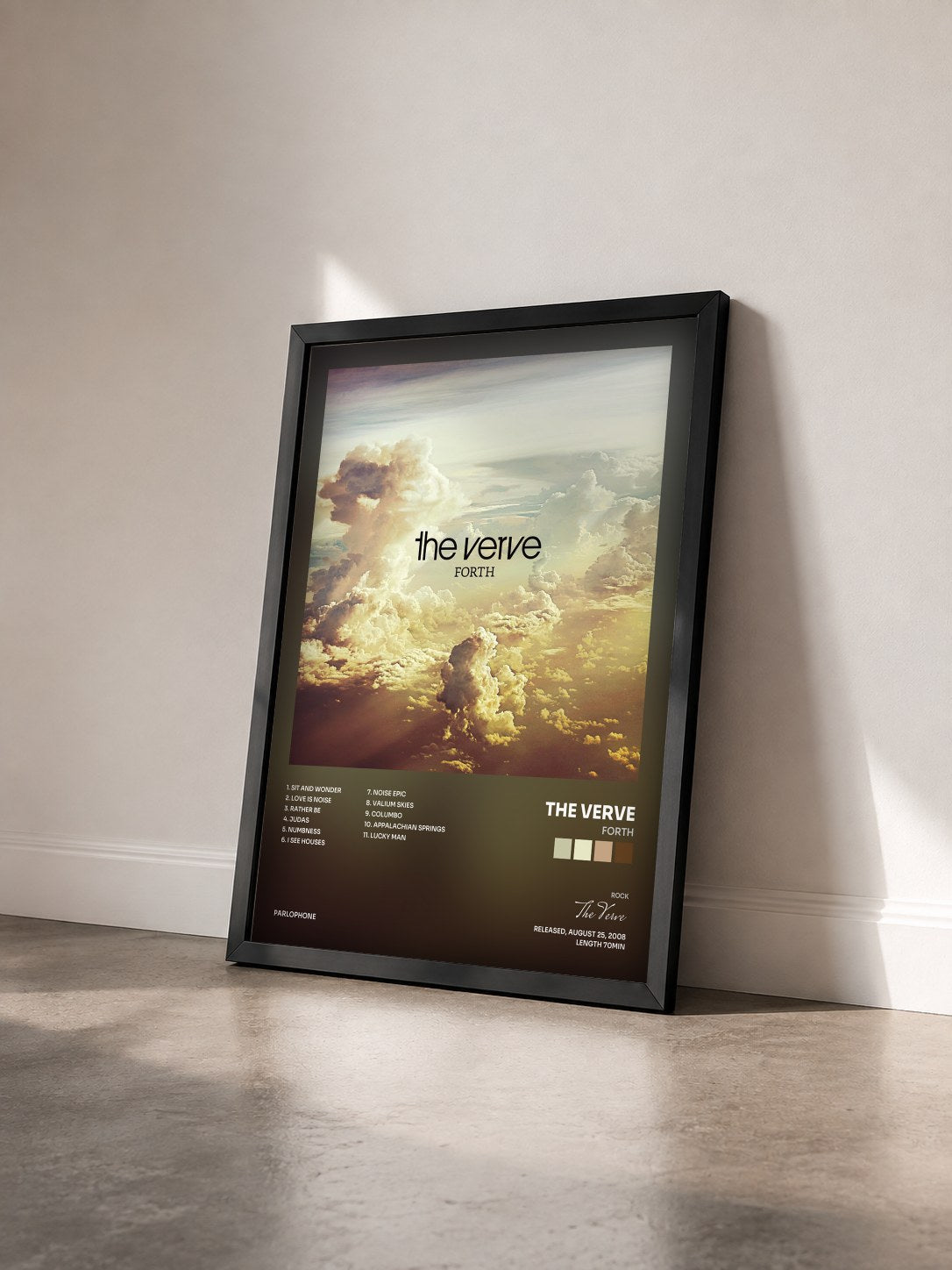 #noir Forth di The Verve in stampa incorniciata vista di tre quarti, cornice nera