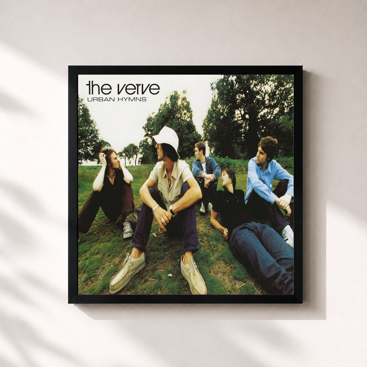 #noir Urban Hymns (Remastered 2016) di The Verve in stampa quadrata incorniciata, cornice nera 32x32 cm