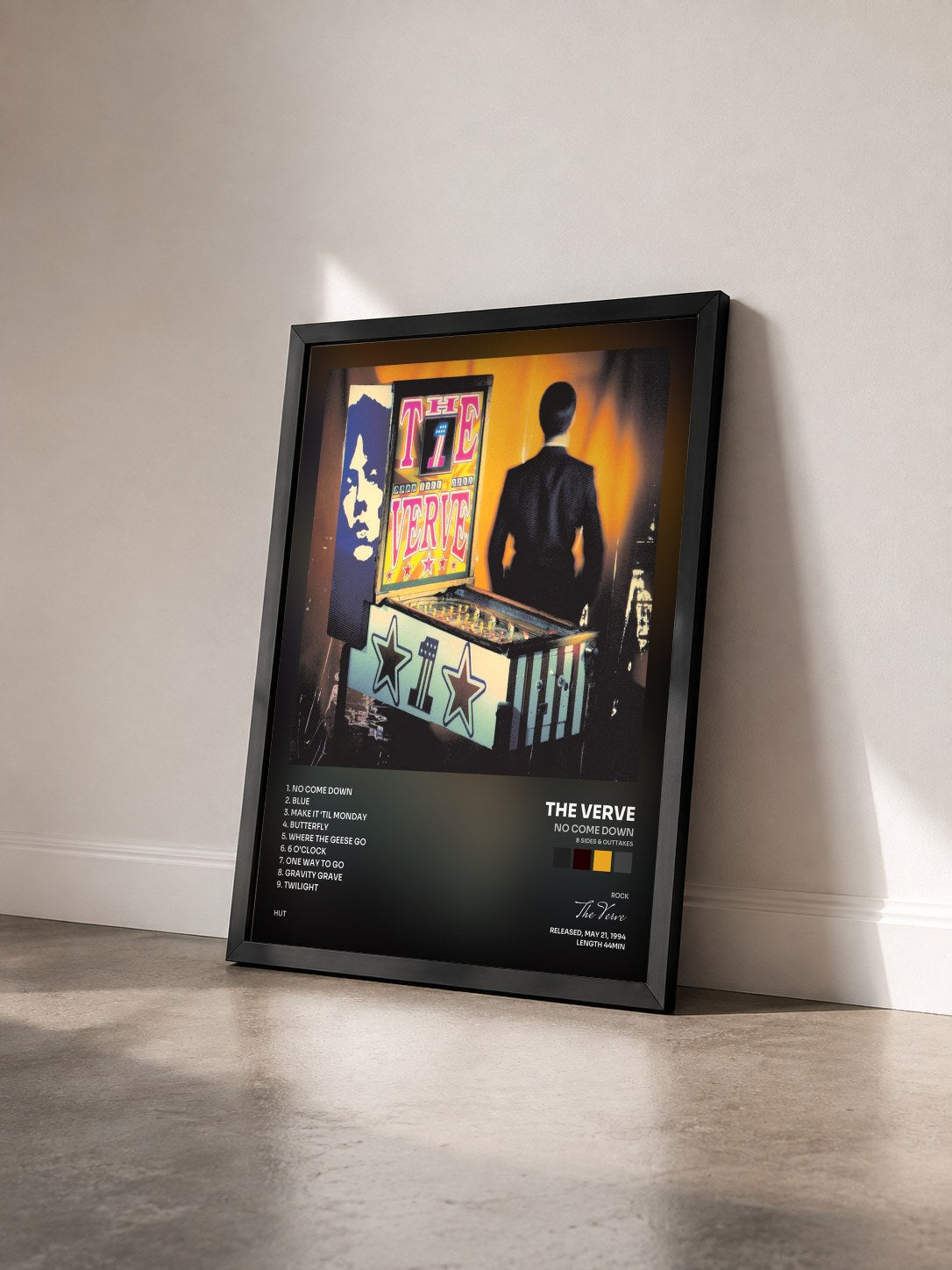 #noir No Come Down (B Sides & Outtakes) di The Verve in stampa incorniciata vista di tre quarti, cornice nera