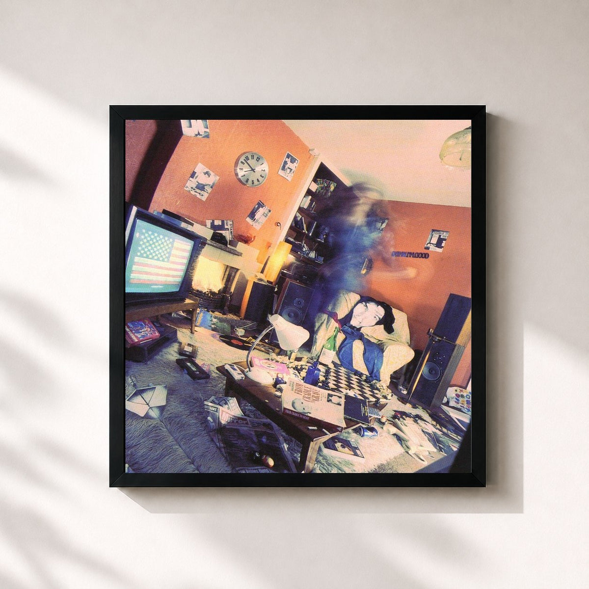 #noir The Verve EP di The Verve in stampa quadrata incorniciata, cornice nera 32x32 cm
