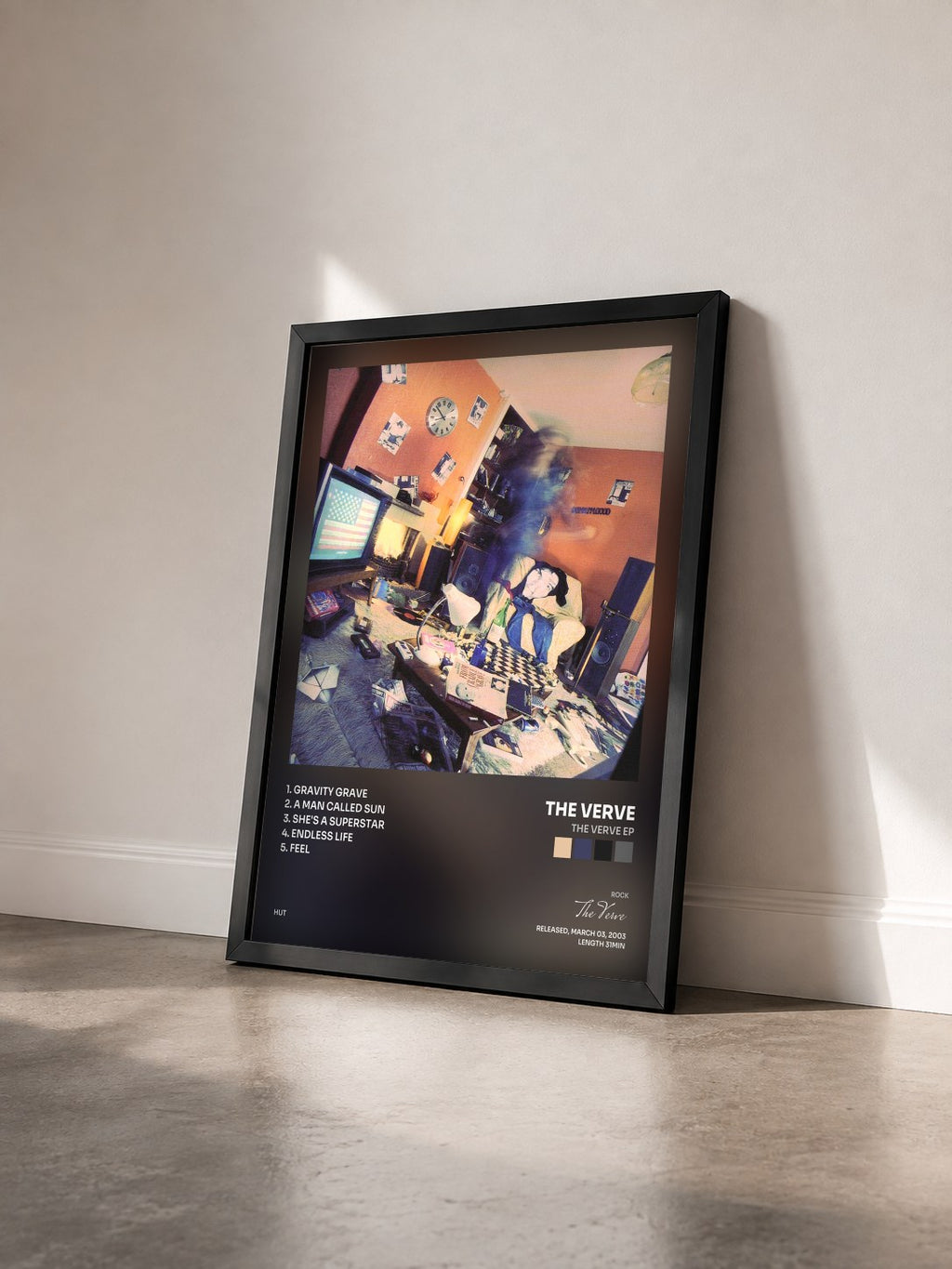 #noir Tableau de l'album The Verve EP de The Verve vu de trois quarts, cadre noir