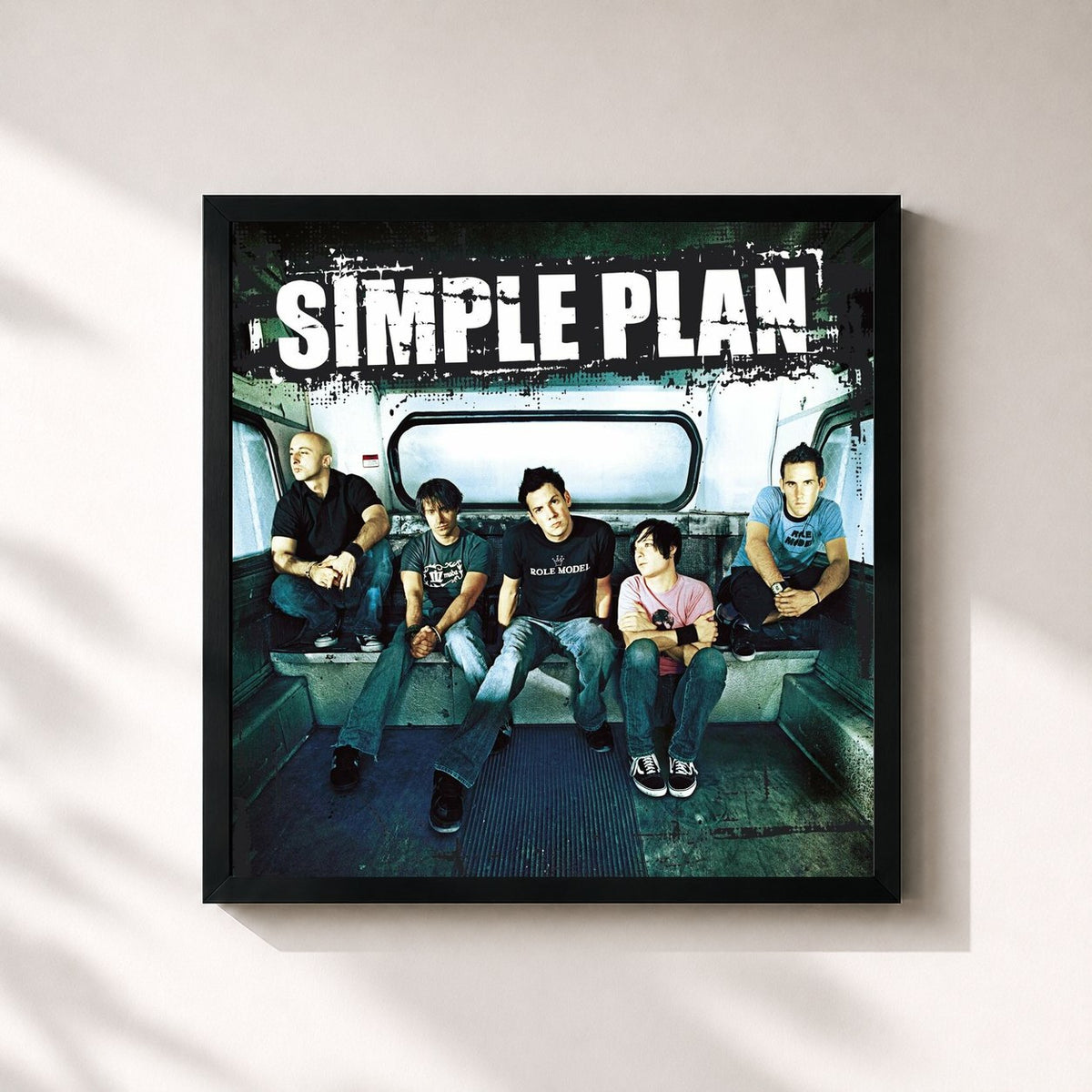 #noir Tableau carré de l'album Still Not Getting Any... de Simple Plan, cadre noir 32x32 cm