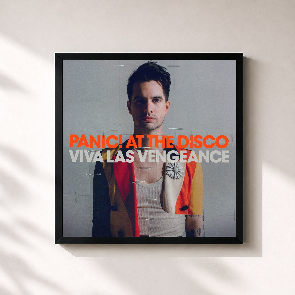 #noir Tableau carré de l'album Viva Las Vengeance de Panic! At the Disco, cadre noir 32x32 cm