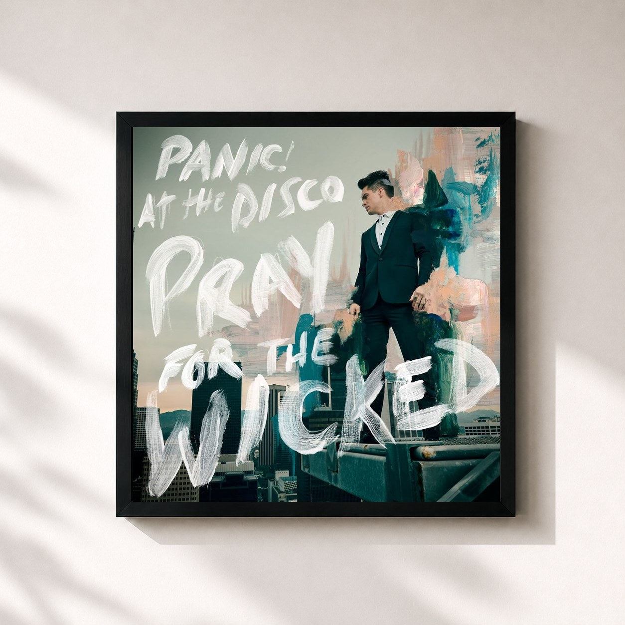 #noir Pray for the Wicked by Panic! At the Disco as a square framed art print, black 32x32 cm frame