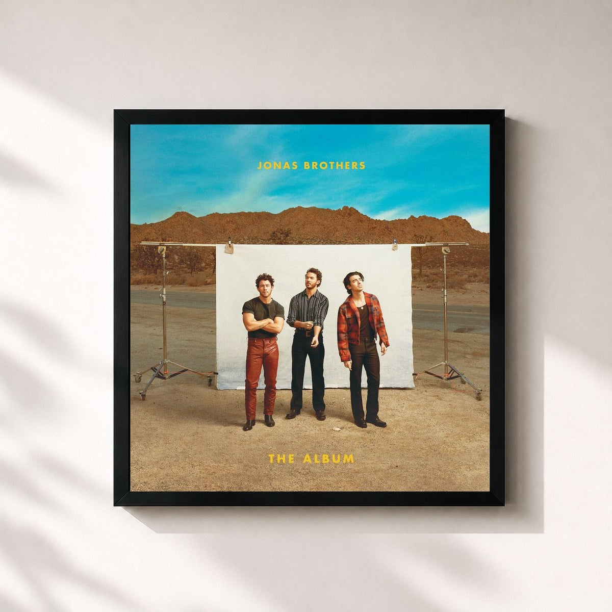 #noir The Album di Jonas Brothers in stampa quadrata incorniciata, cornice nera 32x32 cm