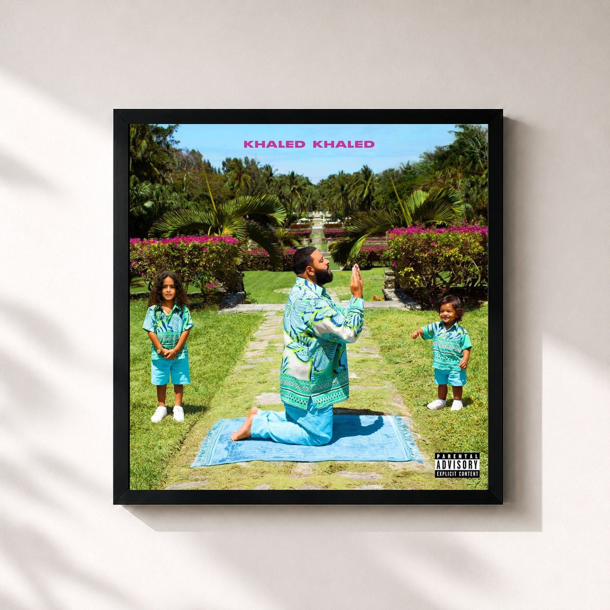 #noir Tableau carré de l'album KHALED KHALED de DJ Khaled, cadre noir 32x32 cm