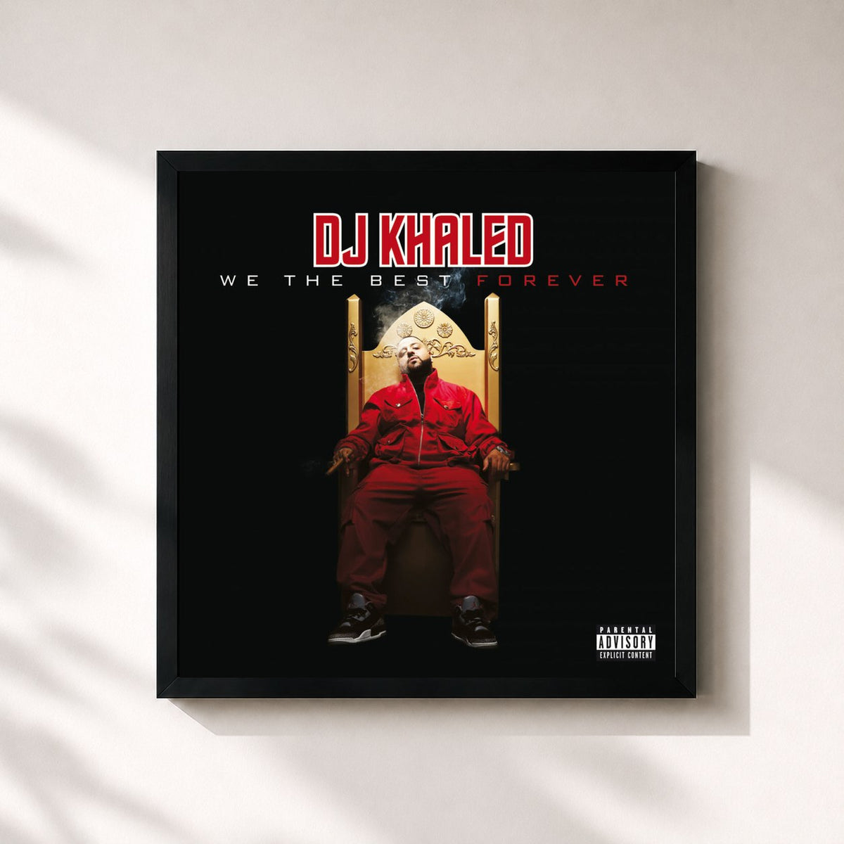 #noir Tableau carré de l'album We The Best Forever de DJ Khaled, cadre noir 32x32 cm