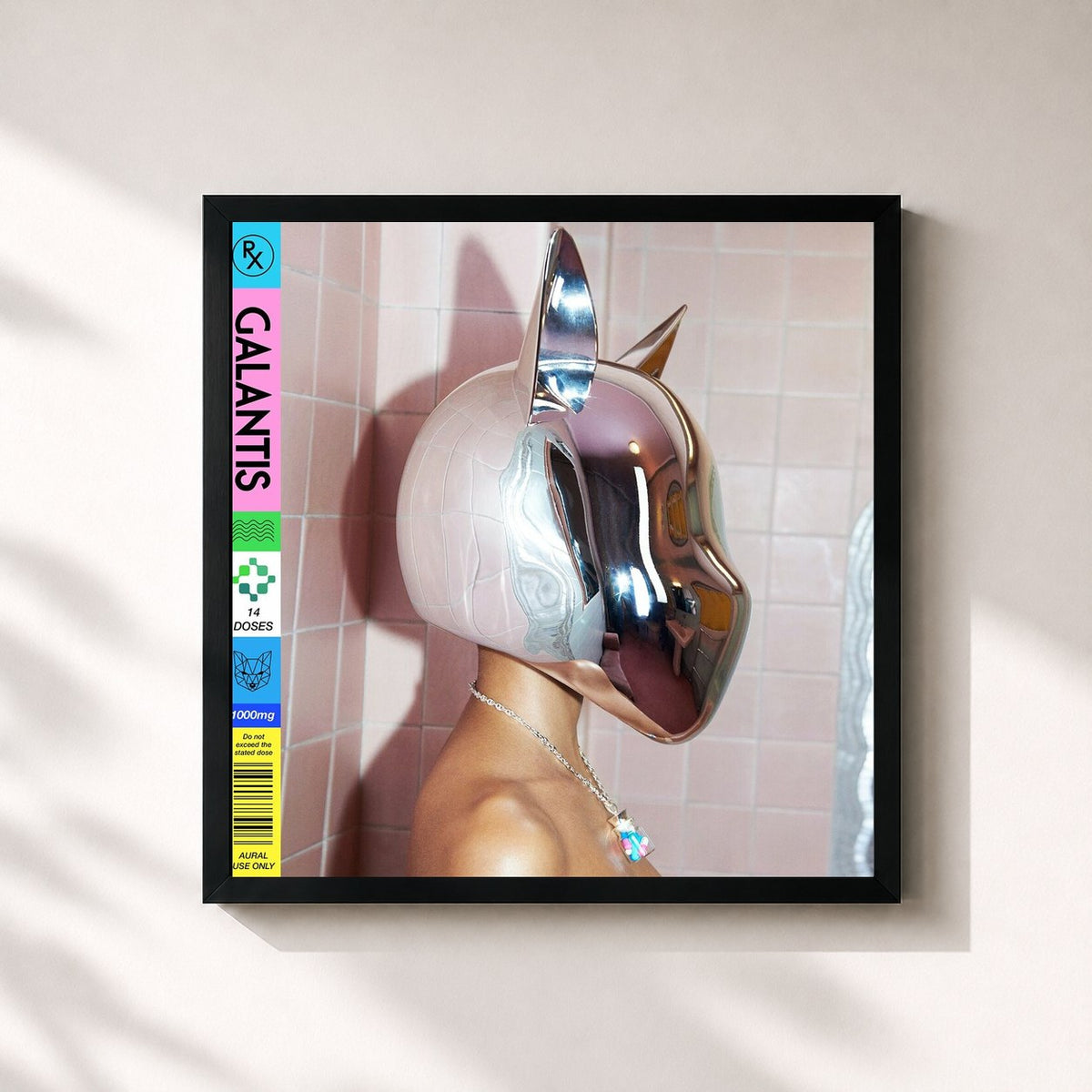 #noir Tableau carré de l'album Rx de Galantis, cadre noir 32x32 cm