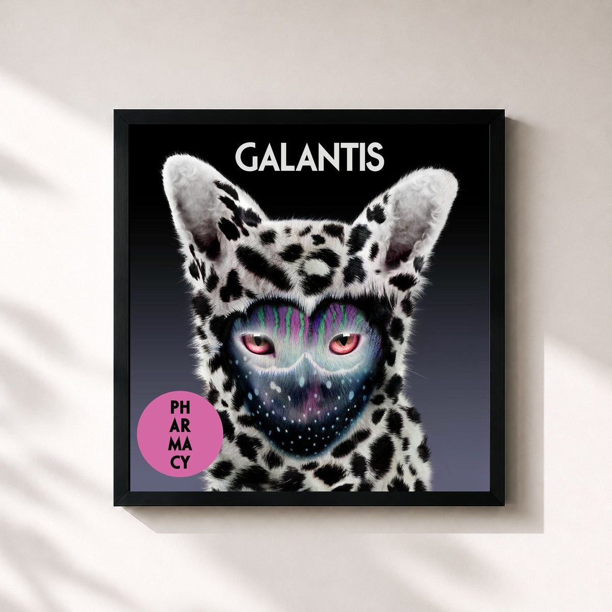 #noir Tableau carré de l'album Pharmacy de Galantis, cadre noir 32x32 cm