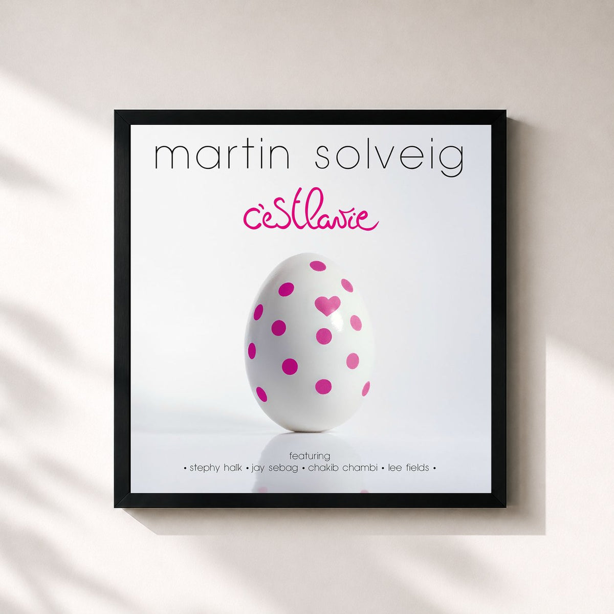 #noir Tableau carré de l'album C’est la vie de Martin Solveig, cadre noir 32x32 cm