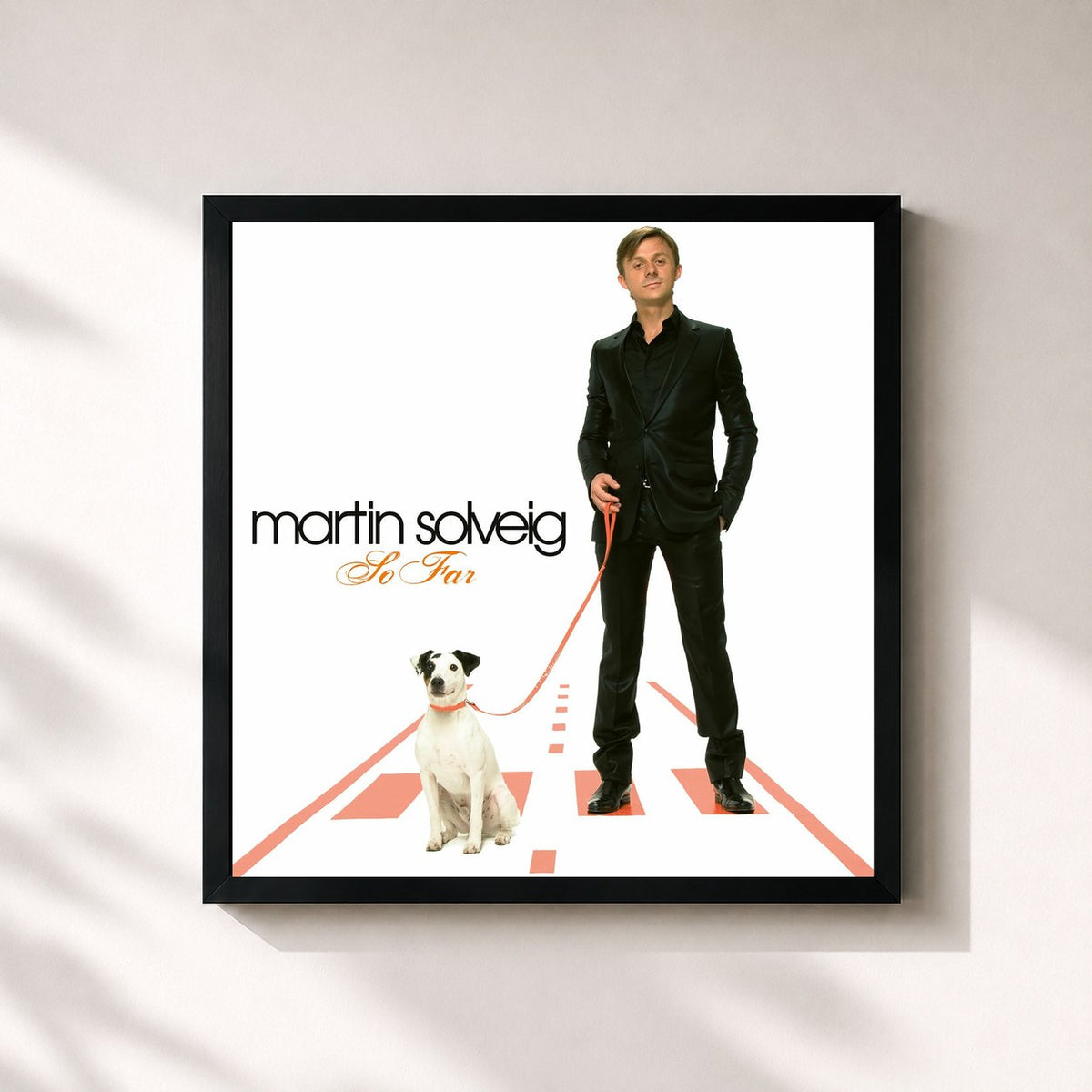 #noir Tableau carré de l'album So Far de Martin Solveig, cadre noir 32x32 cm