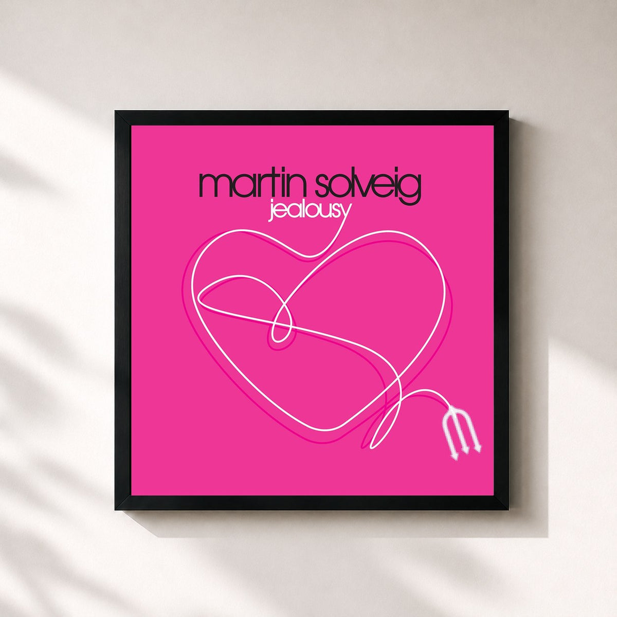 #noir Tableau carré de l'album Jealousy de Martin Solveig, cadre noir 32x32 cm