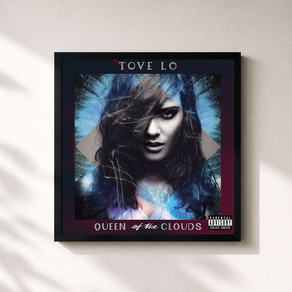 #noir Tableau carré de l'album Queen Of The Clouds (Blueprint Edition) de Tove Lo, cadre noir 32x32 cm