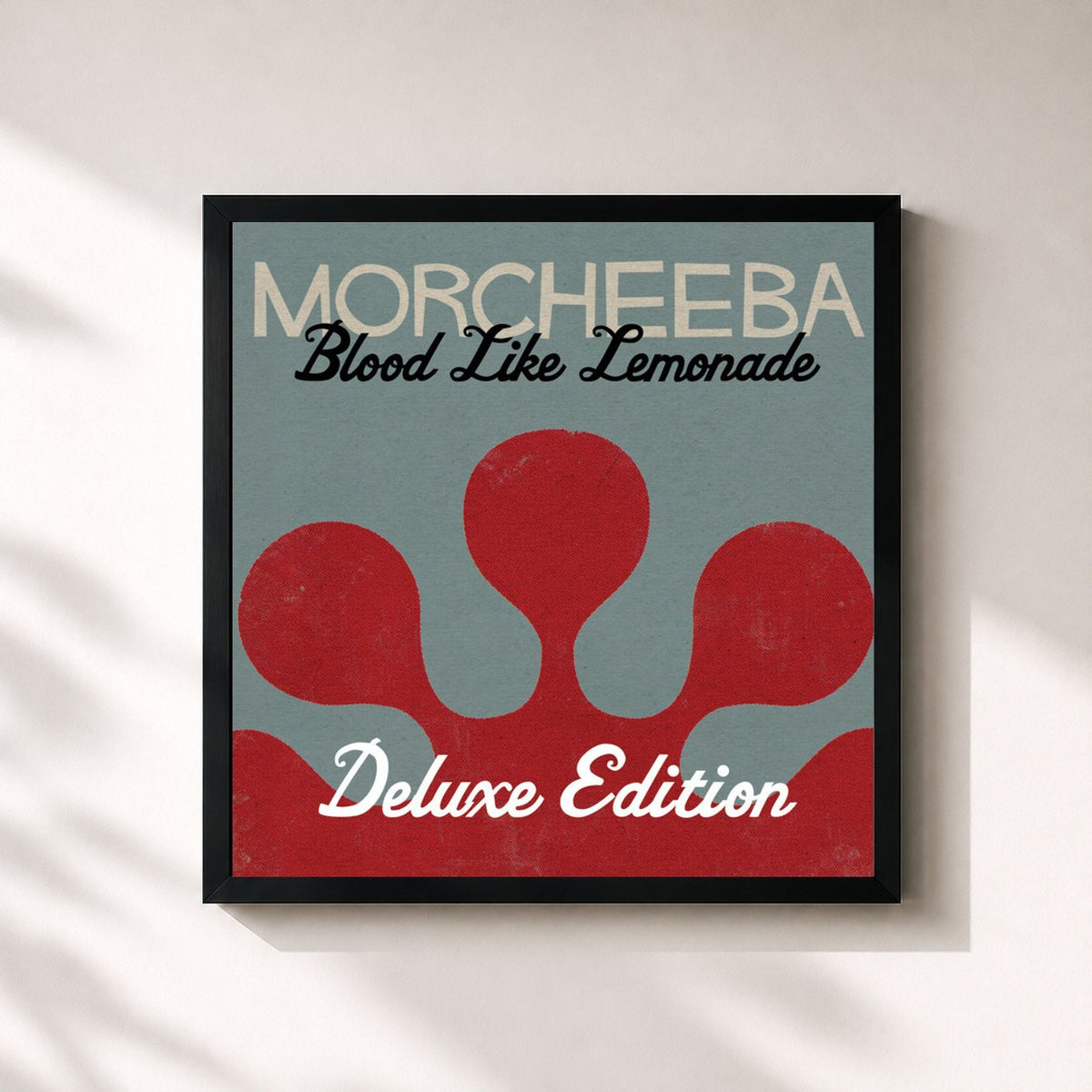 #noir Tableau carré de l'album Blood Like Lemonade (Deluxe Version) de Morcheeba, cadre noir 32x32 cm