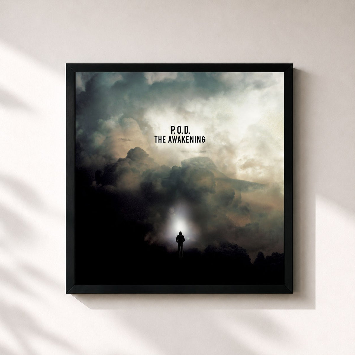 #noir Tableau carré de l'album The Awakening de P.O.D, cadre noir 32x32 cm