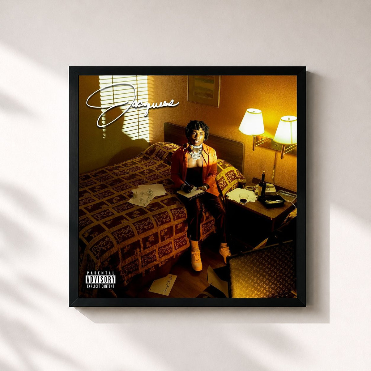 #noir Sincerely For You by Jacquees as a square framed art print, black 32x32 cm frame