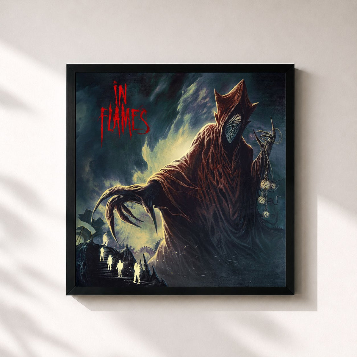 #noir Foregone di In Flames in stampa quadrata incorniciata, cornice nera 32x32 cm
