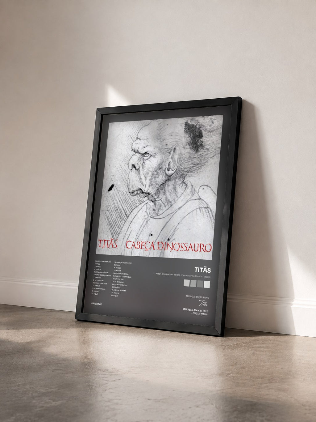 #noir Tableau de l'album Cabeça Dinossauro - Edição Comemorativa 30 anos - Deluxe de Titãs vu de trois quarts, cadre noir