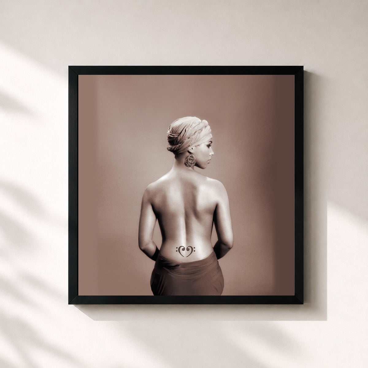 #noir Tableau carré de l'album Diary (Dance Vault Mixes) - EP de Alicia Keys, cadre noir 32x32 cm