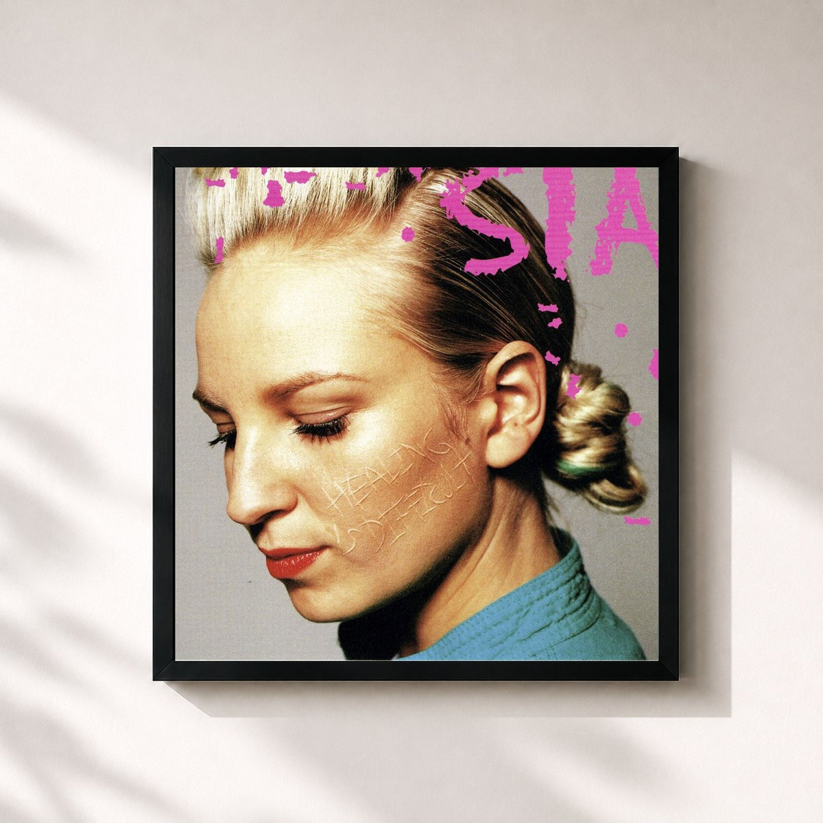 #noir Tableau carré de l'album Healing Is Difficult (10th Anniversary Edition) de Sia, cadre noir 32x32 cm