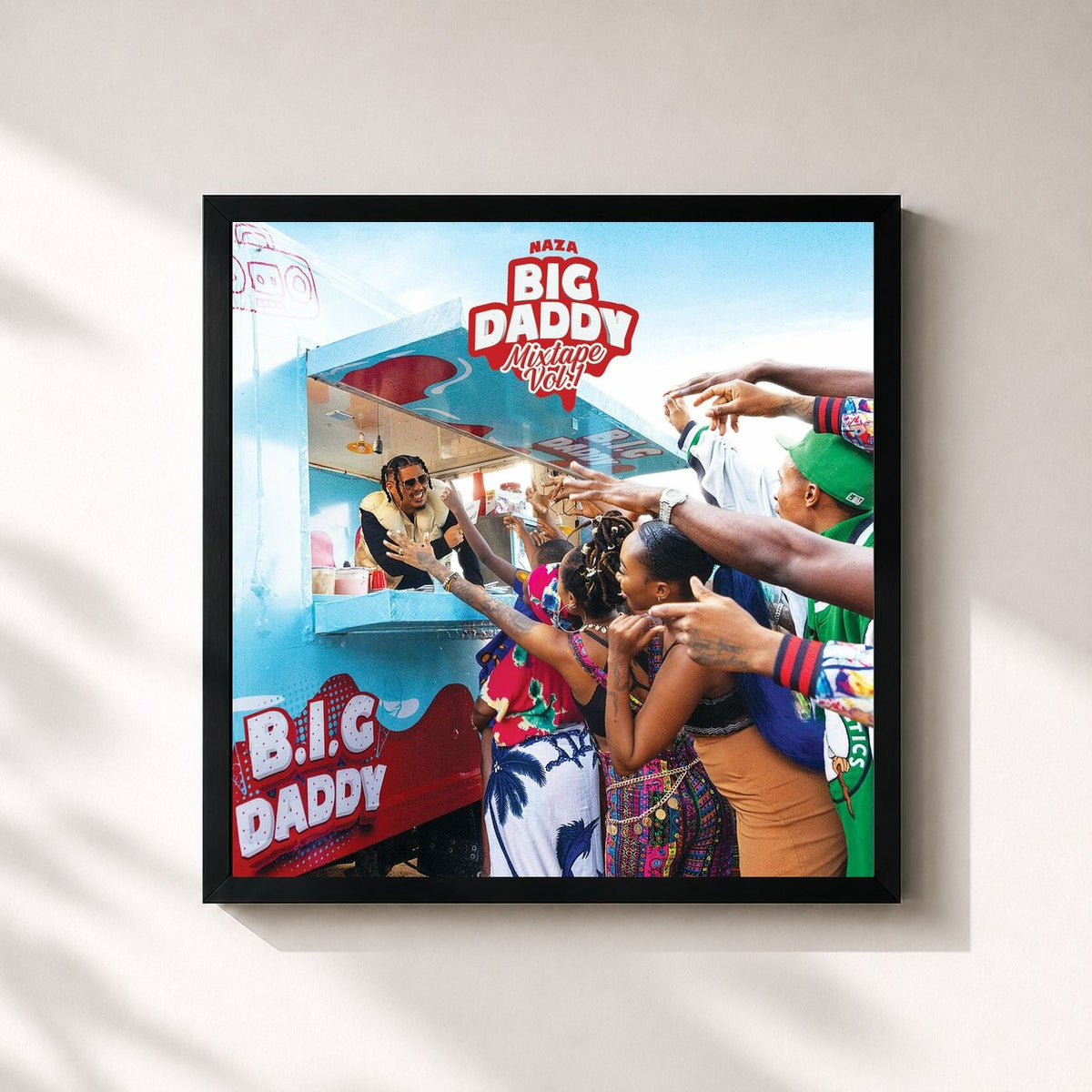 #noir BIG Daddy (Vol. 1) de Naza en lámina cuadrada enmarcada, marco negro de 32x32 cm
