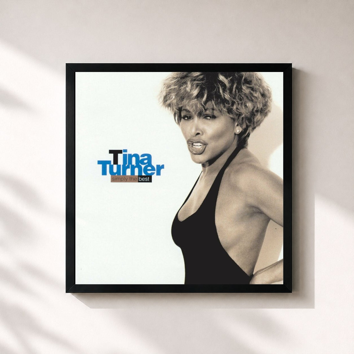 #noir Simply the Best von Tina Turner als quadratischer Kunstdruck, schwarzer Rahmen 32x32 cm