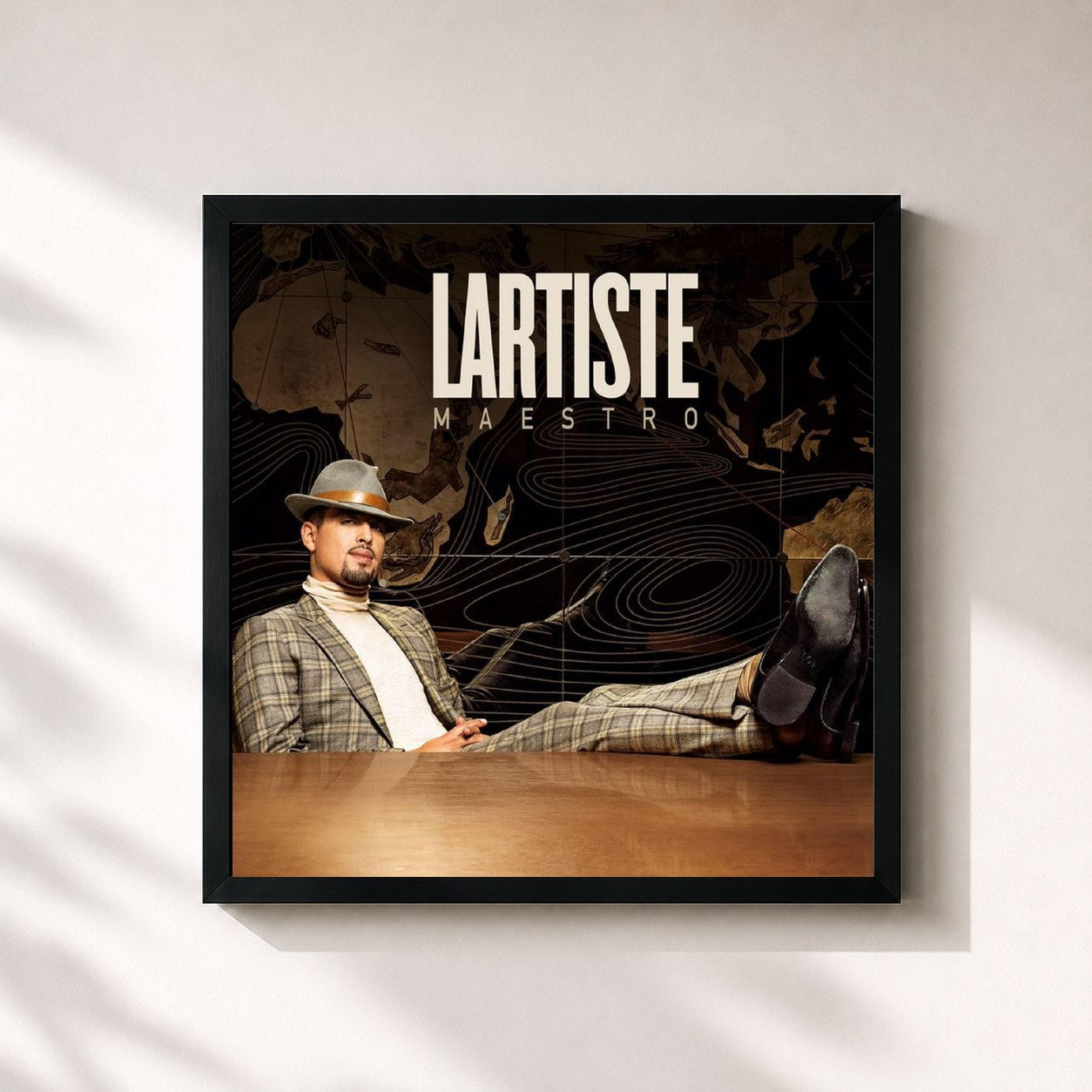 #noir Maestro di Lartiste in stampa quadrata incorniciata, cornice nera 32x32 cm