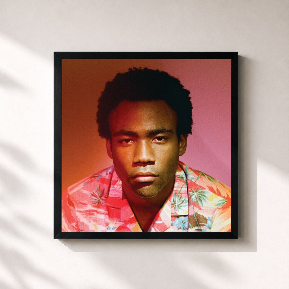 #noir Because the Internet by Childish Gambino as a square framed art print, black 32x32 cm frame