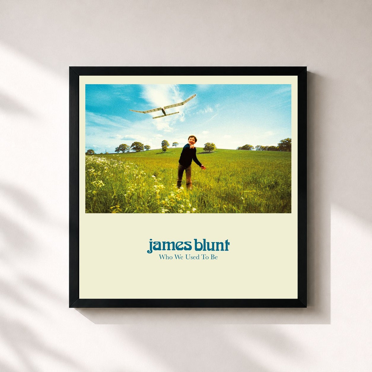 #noir Tableau carré de l'album Who We Used To Be (Deluxe) de James Blunt, cadre noir 32x32 cm