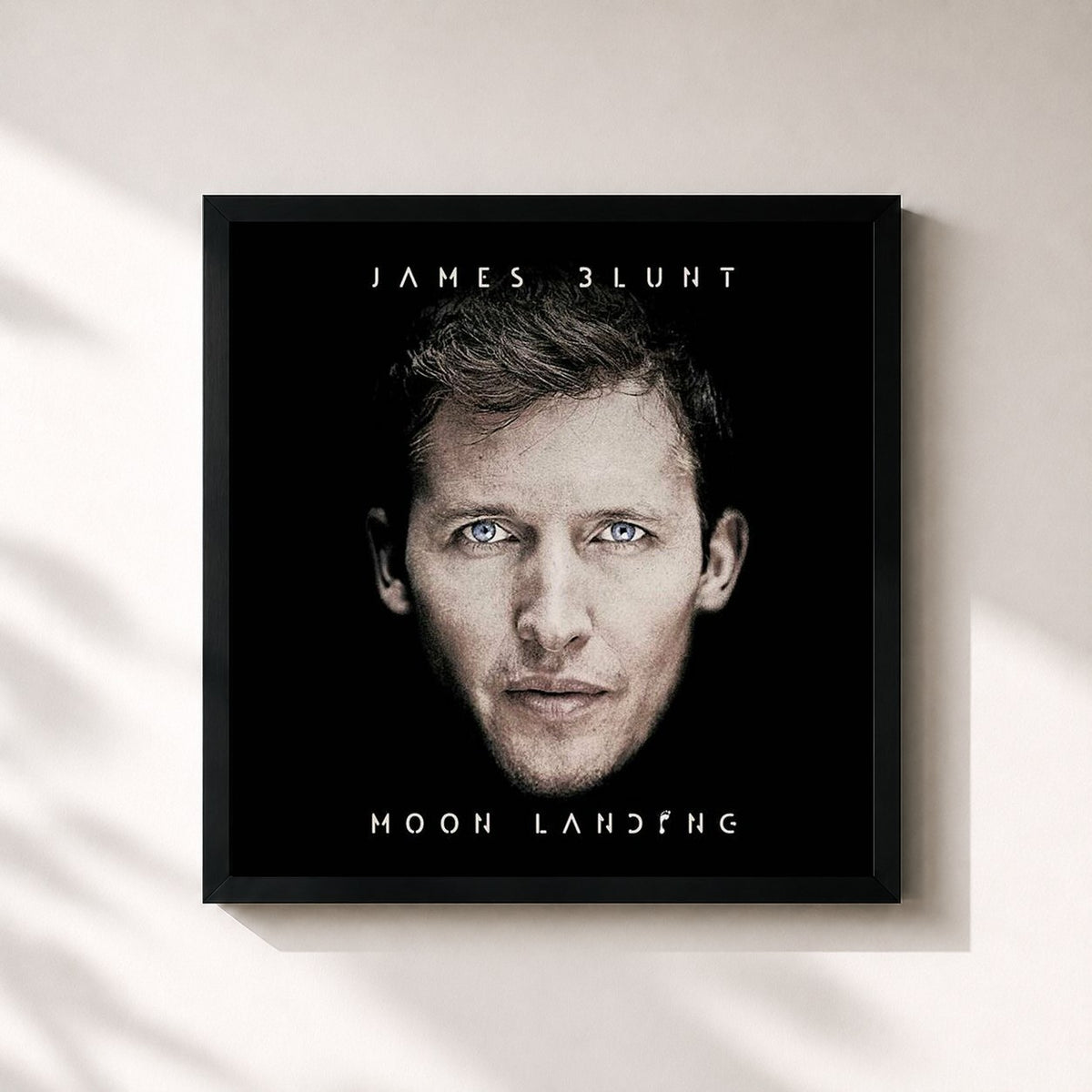 #noir Tableau carré de l'album Moon Landing de James Blunt, cadre noir 32x32 cm