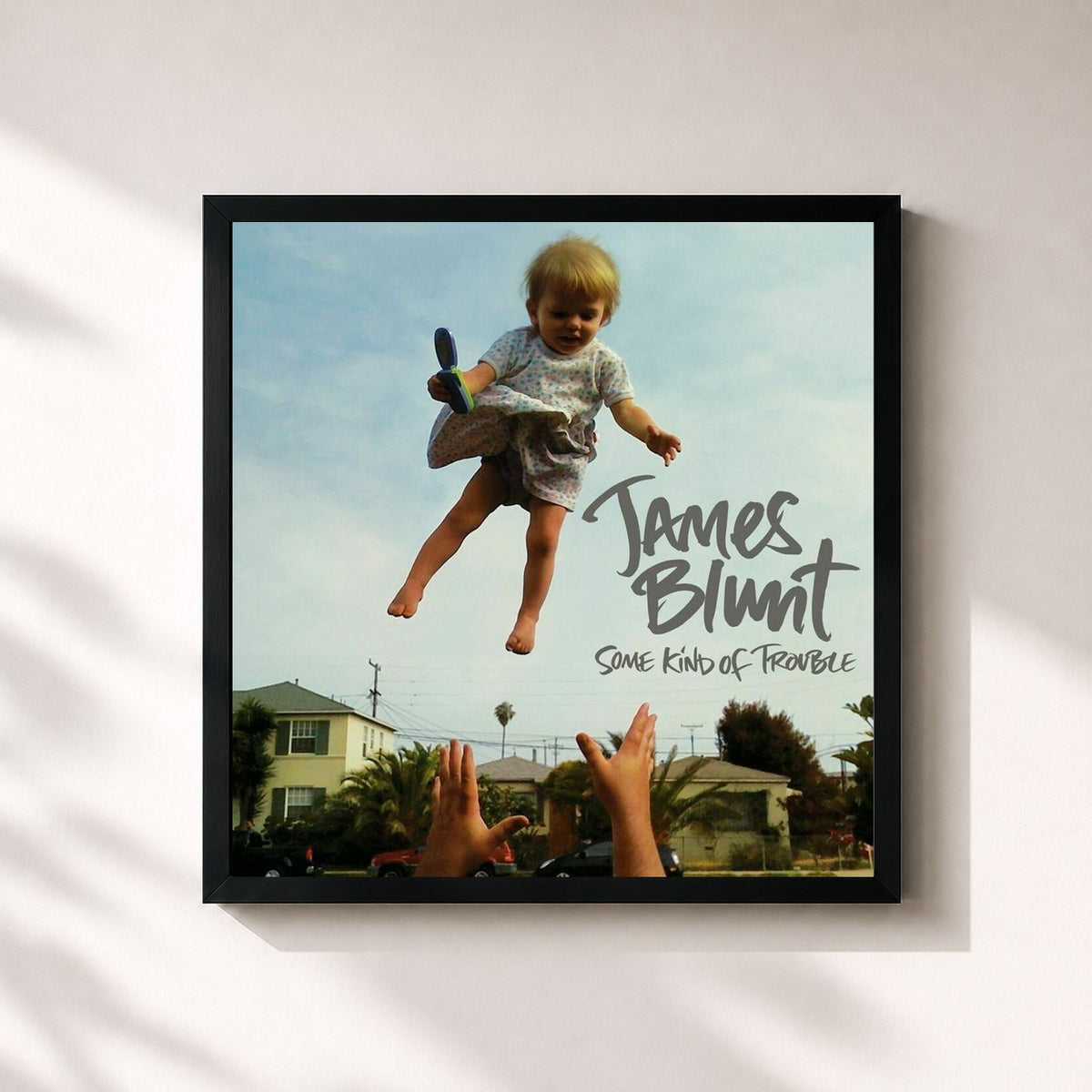 #noir Tableau carré de l'album Some Kind of Trouble (Deluxe Edition) de James Blunt, cadre noir 32x32 cm