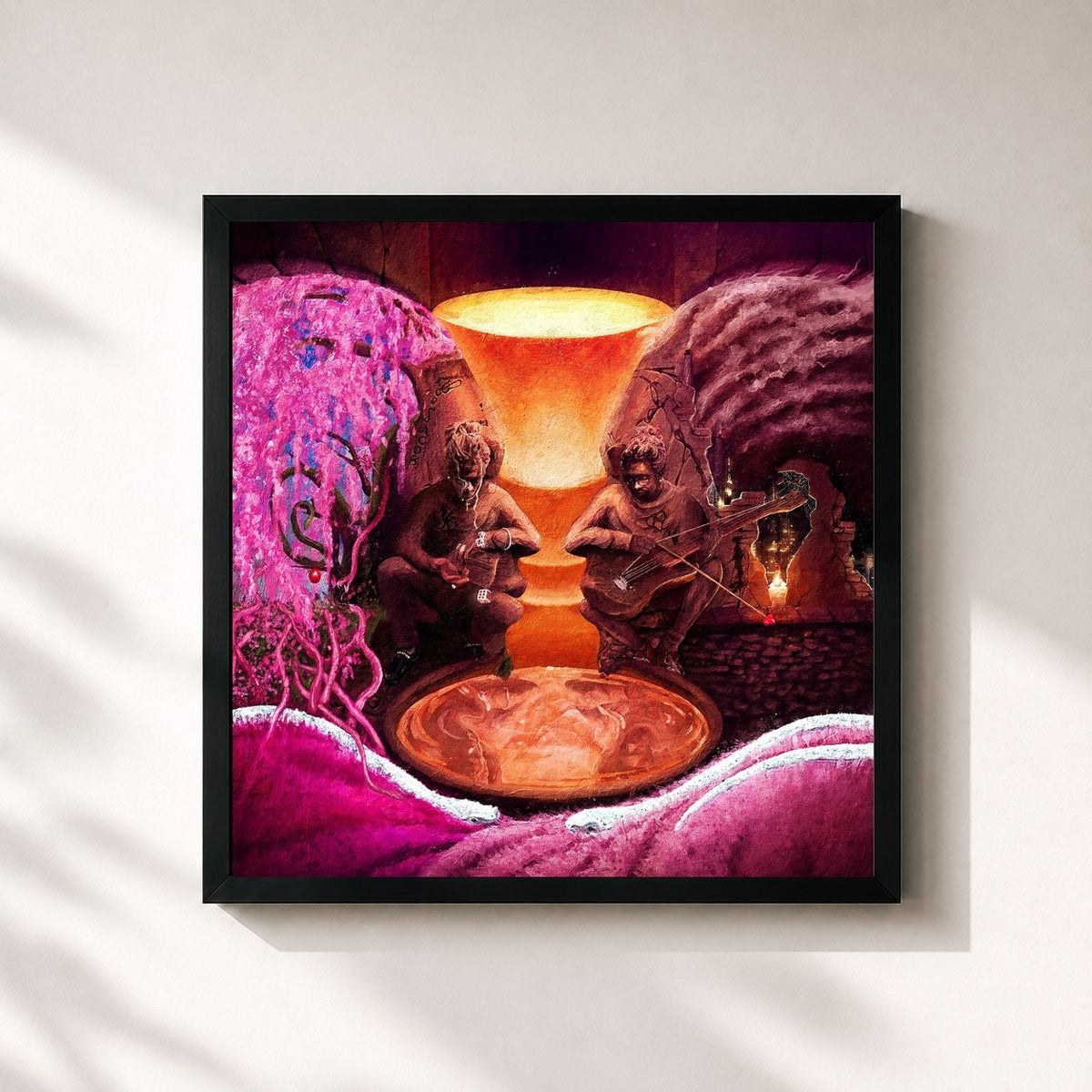 #noir Tableau carré de l'album Punk de Young Thug, cadre noir 32x32 cm