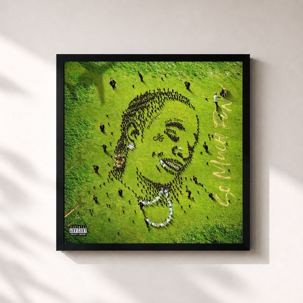 #noir Tableau carré de l'album So Much Fun de Young Thug, cadre noir 32x32 cm