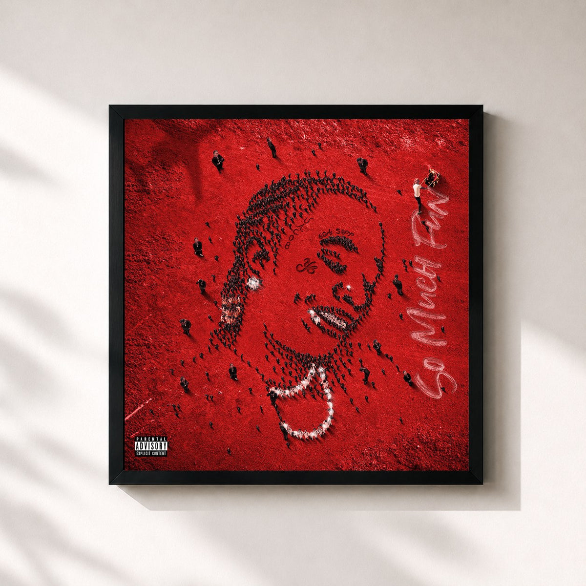 #noir Tableau carré de l'album So Much Fun (Deluxe) de Young Thug, cadre noir 32x32 cm