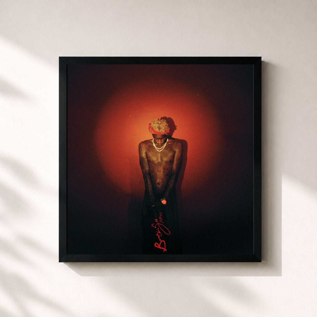 #noir Barter 6 by Young Thug as a square framed art print, black 32x32 cm frame