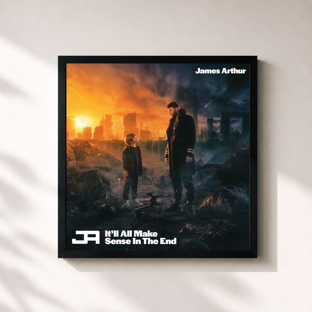 #noir It'll All Make Sense In The End de James Arthur en lámina cuadrada enmarcada, marco negro de 32x32 cm