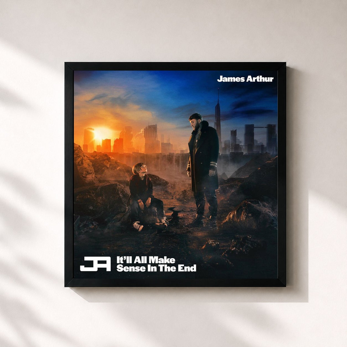 #noir It'll All Make Sense In The End (Deluxe) de James Arthur en lámina cuadrada enmarcada, marco negro de 32x32 cm