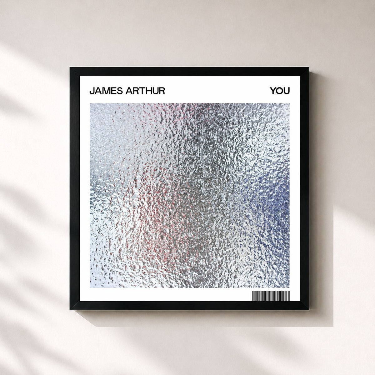 #noir YOU de James Arthur en lámina cuadrada enmarcada, marco negro de 32x32 cm